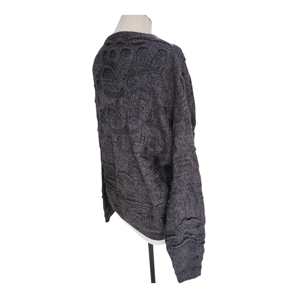 Vintage Florence Tricot 3D Coogi‑Style Sweater – Size M Cotton‑Blend - Picture 4 of 11